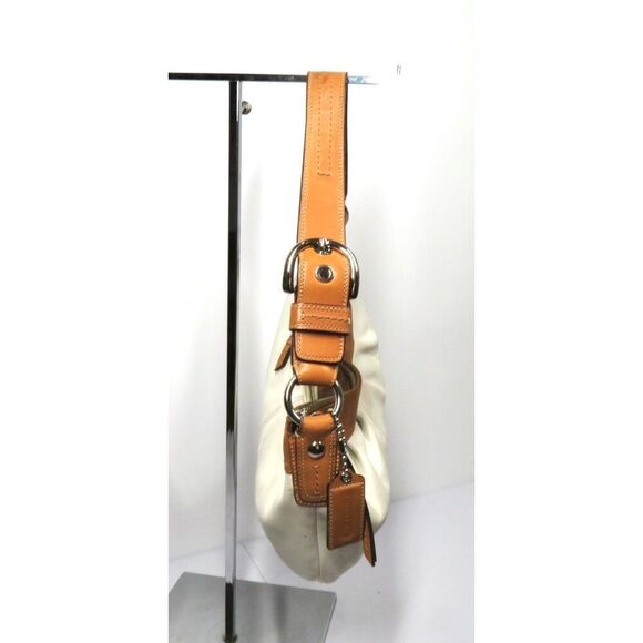 Coach Ivory White & Brown Leather Hobo Bag A1073-F13730 - Picture 11 of 12